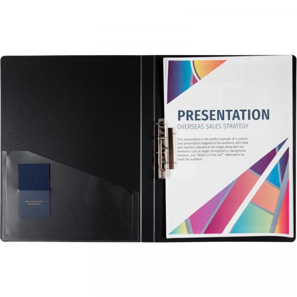 Папка з затиском, А4, чорна