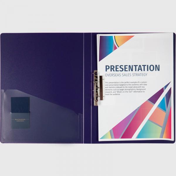 Папка з затиском, А4, синя