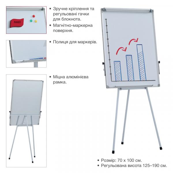 Фліпчарт 70х100 см. на тринозі