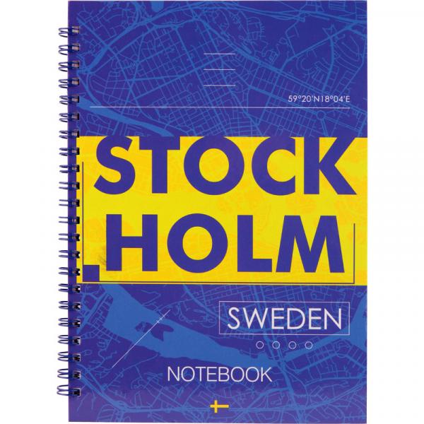 Блокнот на спіралі тверда обкл., А5, 96арк. Stockholm