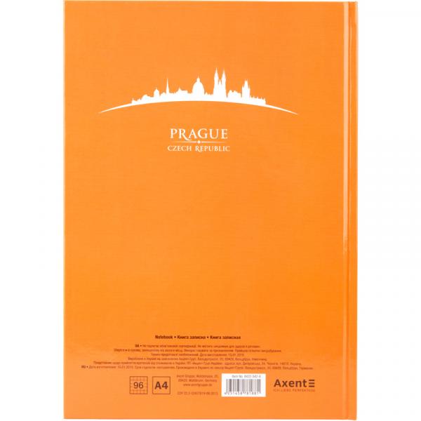 Книга записна А4 Maps Prague, 96арк., кліт., персиковий