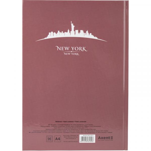 Книга записна А4 Maps New York, 96арк., кліт., рожево-корич.