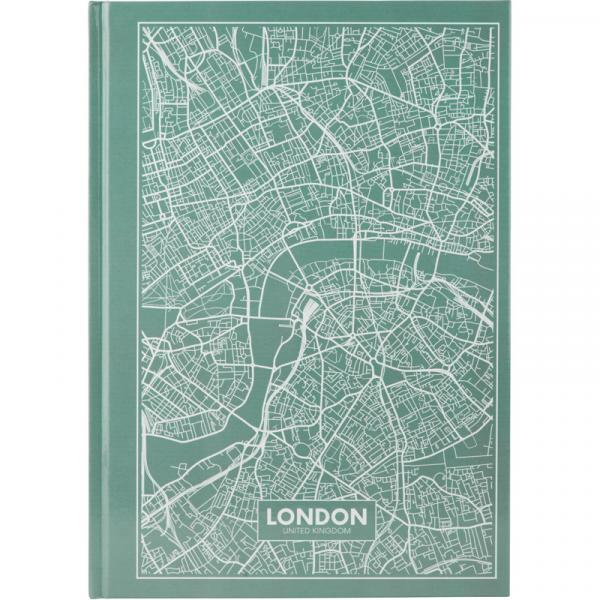 Книга записна А4 Maps London, 96арк., кліт., бірюзовий