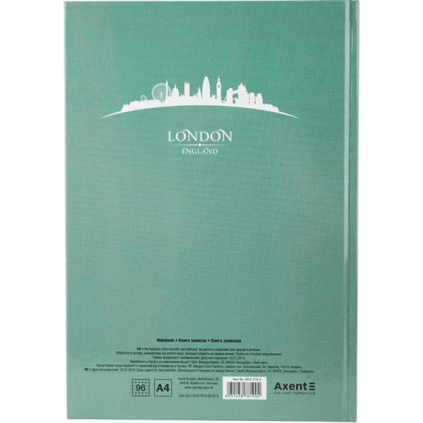 Книга записна А4 Maps London, 96арк., кліт., бірюзовий