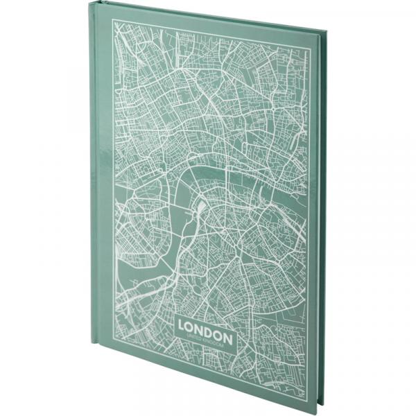 Книга записна А4 Maps London, 96арк., кліт., бірюзовий