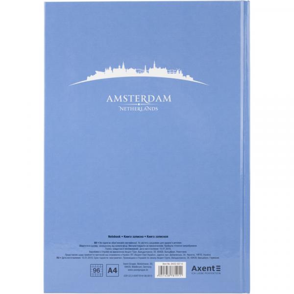 Книга записна А4 Maps Amsterdam, 96арк., кліт., блакитний