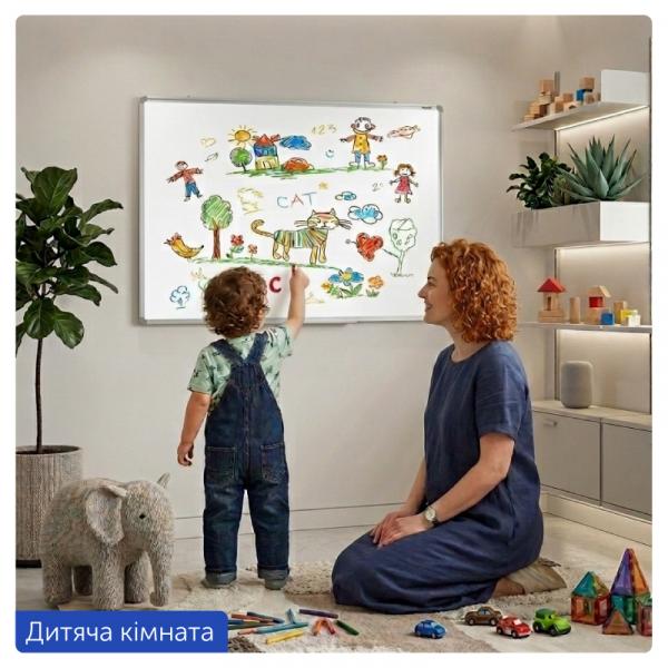 Дошка сухостираєма, магнітна, 60X90см, алюм. рамка 22*20мм