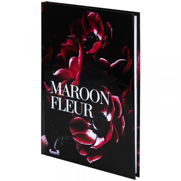 Книга записна тверда обкл. А5, 96 арк., кліт., Maroon fleur