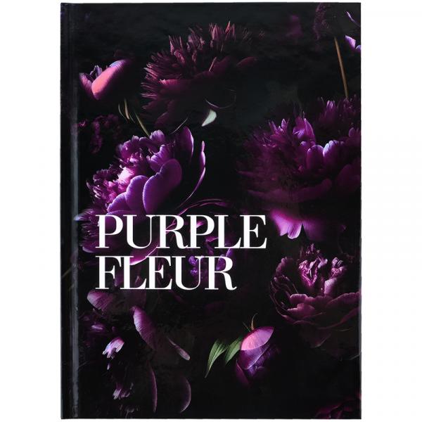 Книга записна тверда обкл. А5, 96 арк., кліт., Purple fleur