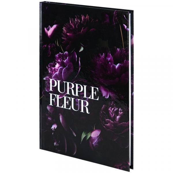 Книга записна тверда обкл. А5, 96 арк., кліт., Purple fleur