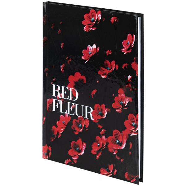 Книга записна тверда обкл. А5, 96 арк., кліт., Red fleur