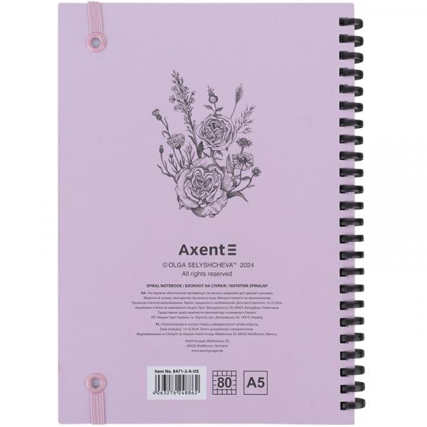 Блокнот на спіралі карт. обк., А5,80 арк,кл.,OS,Pink Roses