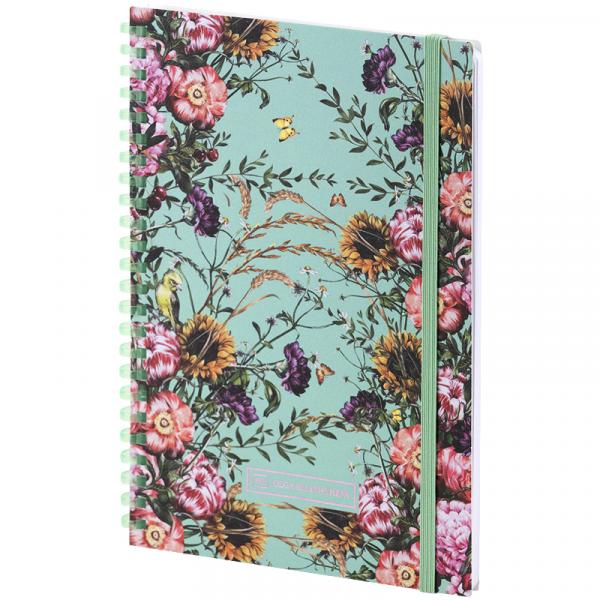 Блокнот на спіралі карт. обк., А5,80 арк,кл.,OS,Aqua field