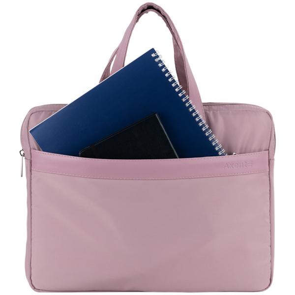 Сумка для документів текстильна А4, 1 відділення, рожева