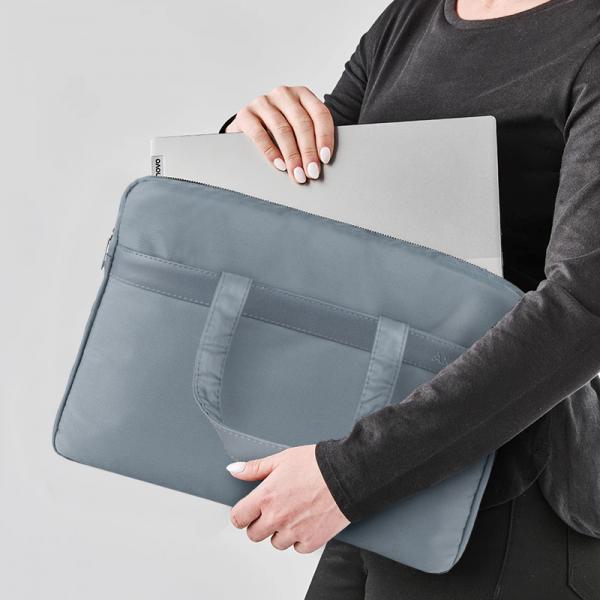 Сумка для документів текстильна А4, 1 відділення, сіра