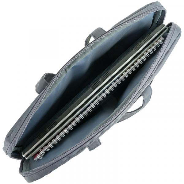 Сумка для документів текстильна А4, 1 відділення, сіра