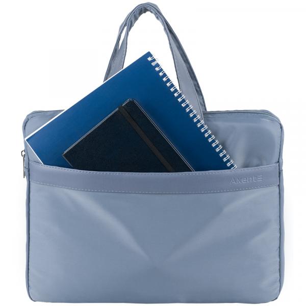 Сумка для документів текстильна А4, 1 відділення, блакитна