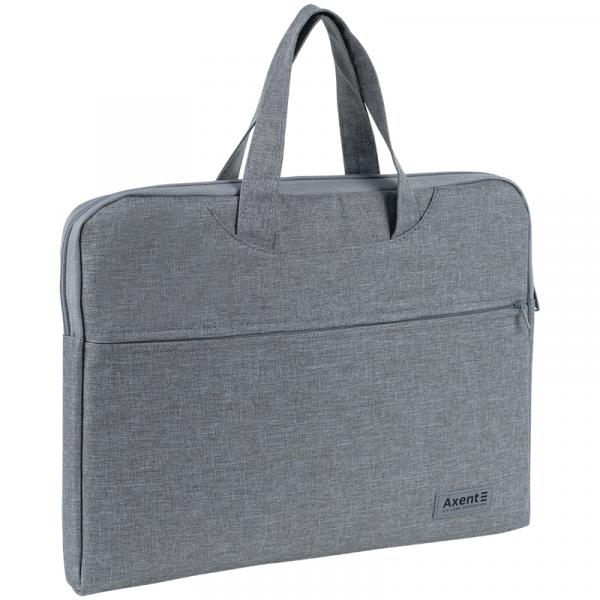 Сумка для документів текстильна А4, 1 відділ, світло-сіра