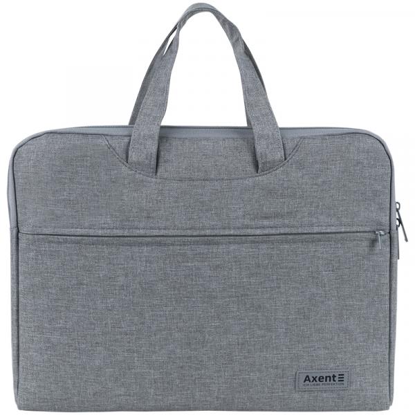 Сумка для документів текстильна А4, 1 відділ, світло-сіра