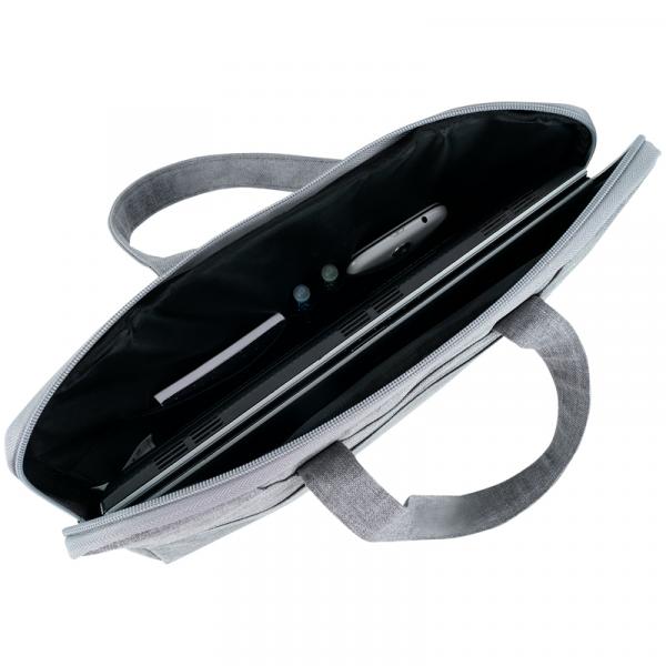 Сумка для документів текстильна А4, 1 відділ, світло-сіра