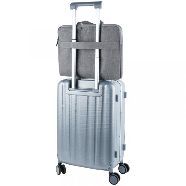 Сумка для документів текстильна А4, 1 відділ, світло-сіра