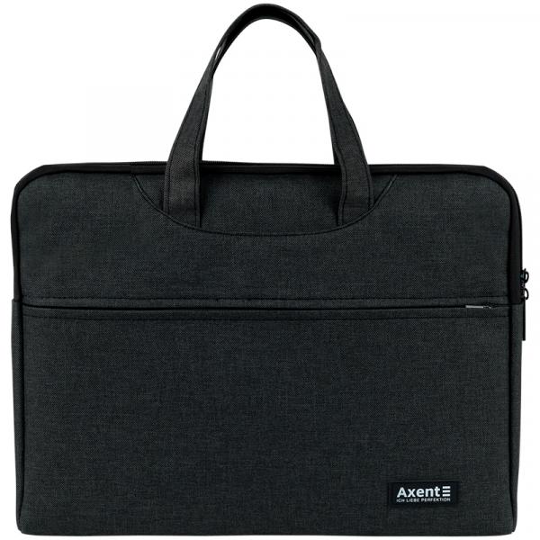 Сумка для документів текстильна А4, 1 відділ, темно-сіра