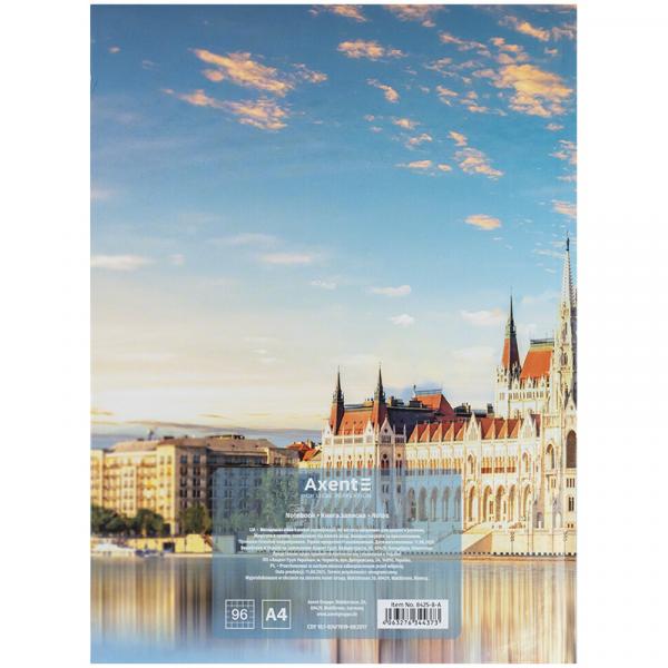 Книга записна А4-, 203*273 мм,96арк., кліт., City, Budapest
