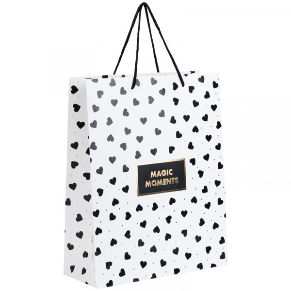 Пакет паперовий подарунковий, 26х32см, Black&White