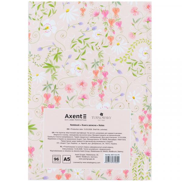 Книга записна тверда обкл. А5, 96 арк., кліт., TR, Floral 1