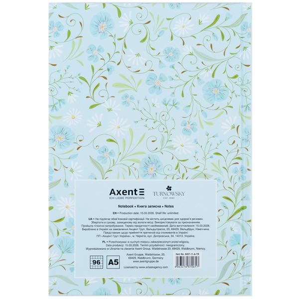 Книга записна тверда обкл. А5, 96 арк., кліт., TR, Floral 2