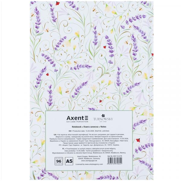 Книга записна тверда обкл. А5, 96 арк., кліт., TR, Floral 3