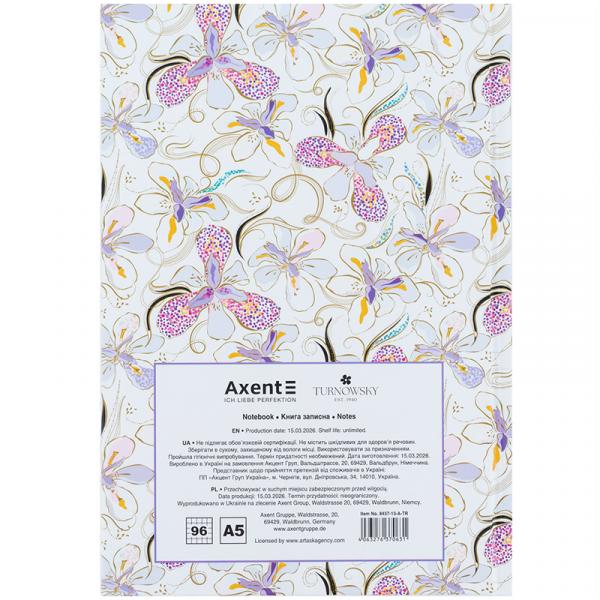 Книга записна тверда обкл. А5, 96 арк., кліт., TR, Floral 4