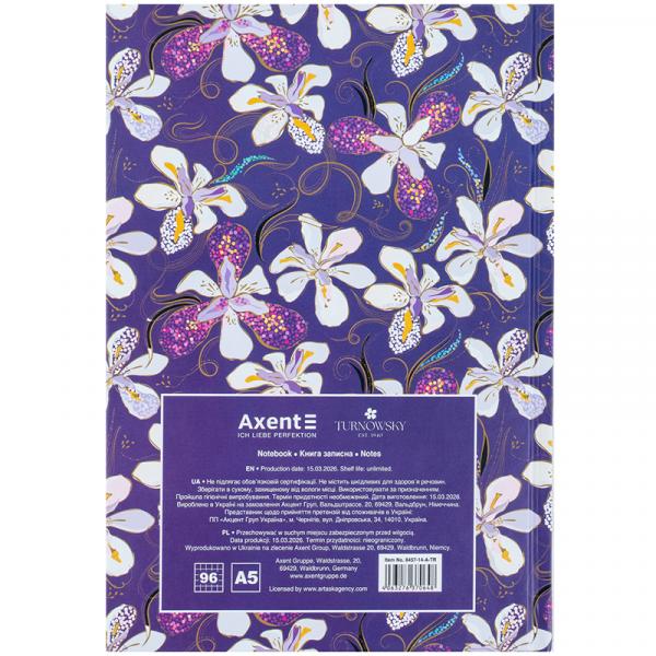 Книга записна тверда обкл. А5, 96 арк., кліт., TR, Floral 5