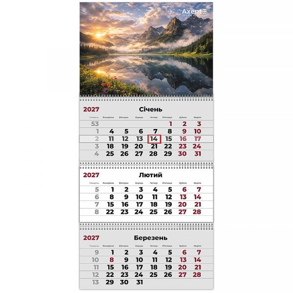 Календар настінний квартальний 2027 р.,3 пр. Mountains 3