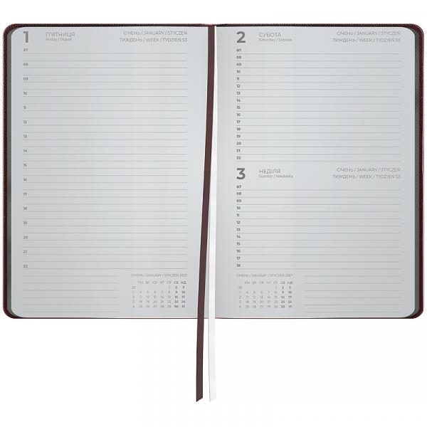 Щоденник 2027 Partner Soft Muse, 145*210, бордовий