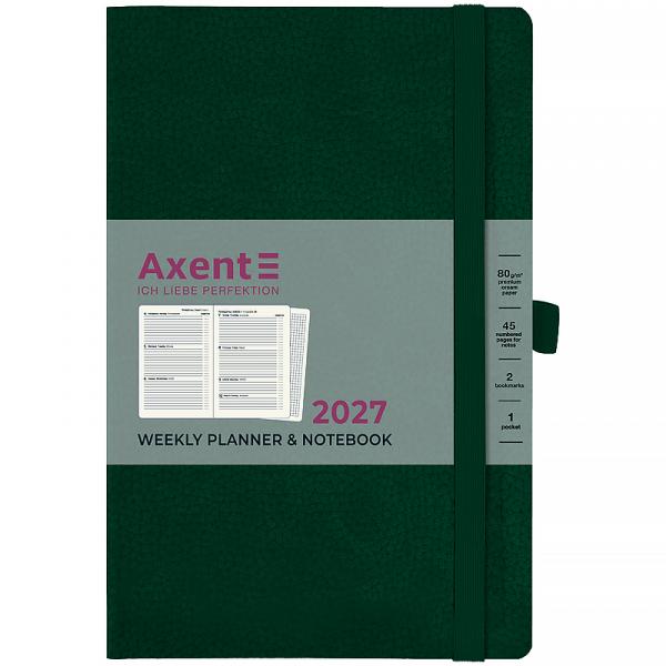 Щотижневик 2027 Partner Soft Skin, 125*195, темно-зелений