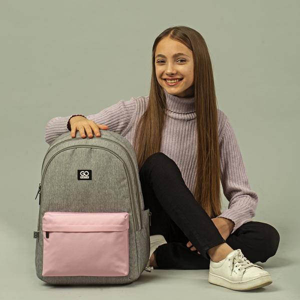 Рюкзак GoPack Education Teens 140L-1 сіро-рожевий