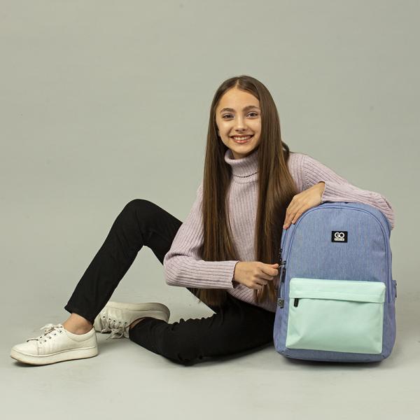 Рюкзак GoPack Education Teens 140L-2 м'ятно-блакитний