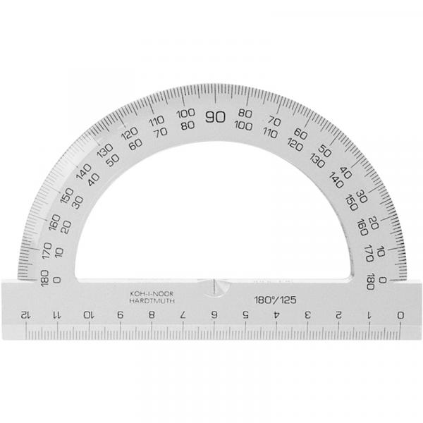 Транспортир 180/125, безкольоровий