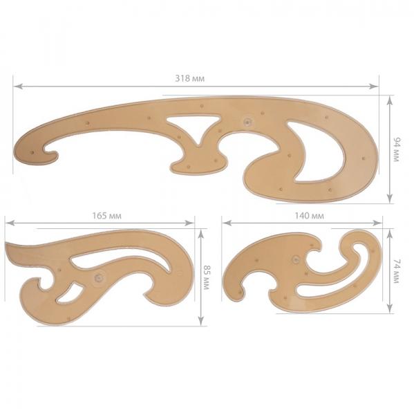 Лекала, N3, набір 3 шт., великий