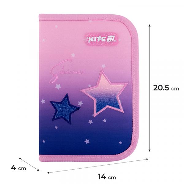 Пенал Kite 1 від., 2 відв., без наповнення 622 Sparkling