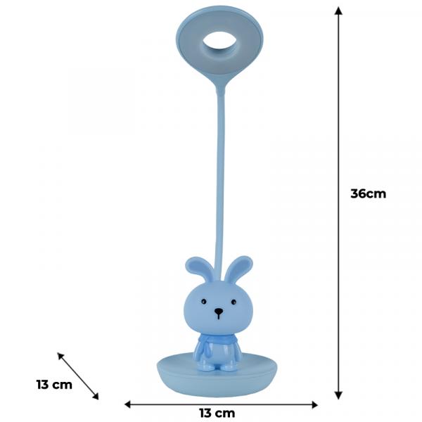 Настільна лампа LED з акумулятором Bunny, блакитний
