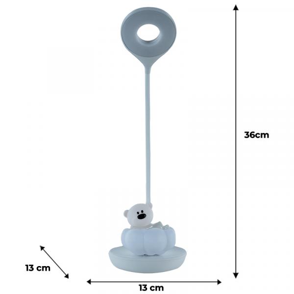 Настільна лампа LED з акумулятором Cloudy Bear, білий