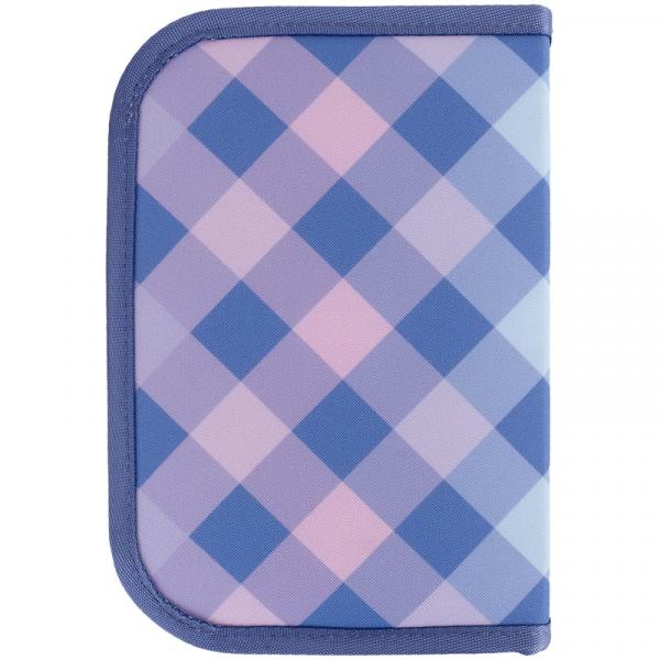 Пенал Kite 1 від., 2 відв.,з напов. 622H Purple Chequer