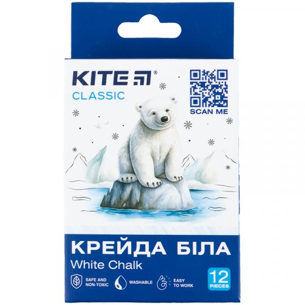 Крейда біла кругла, 12 шт. Kite Classic