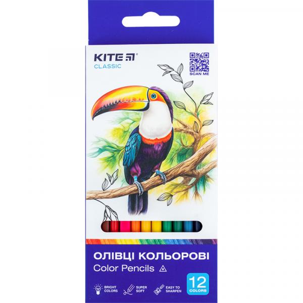 Олівці кольорові тригранні, 12 шт. Kite Classic