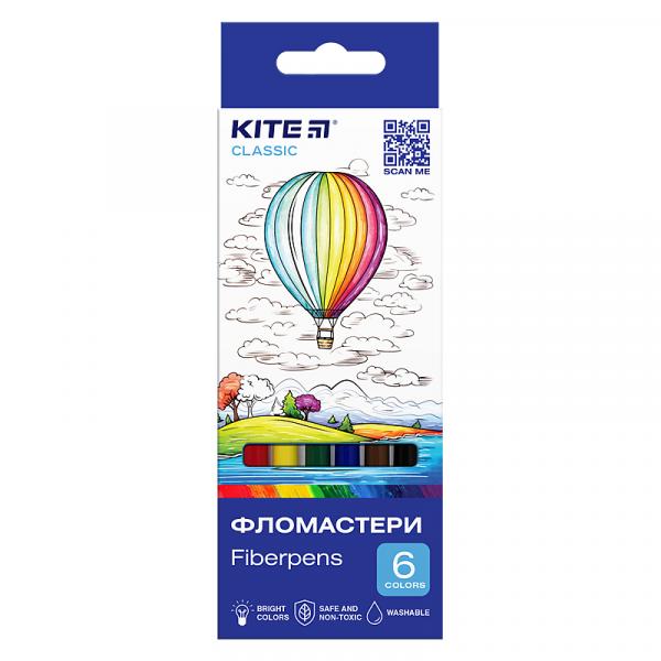 Фломастери, набiр 6 шт. Kite Classic