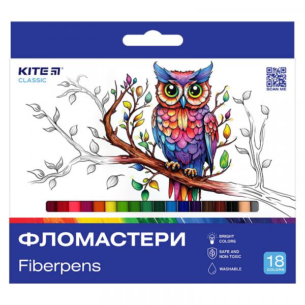 Фломастери, набiр 18 шт. Kite Classic