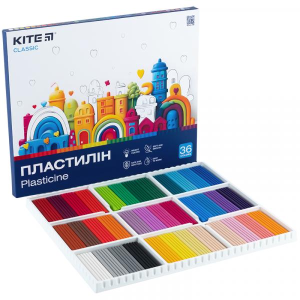 Пластилін, 36 кольорів, 720 г. Kite Classic