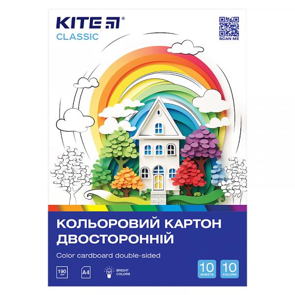 Картон кольор. двостор. (10арк/10кол), А4 Kite Classic